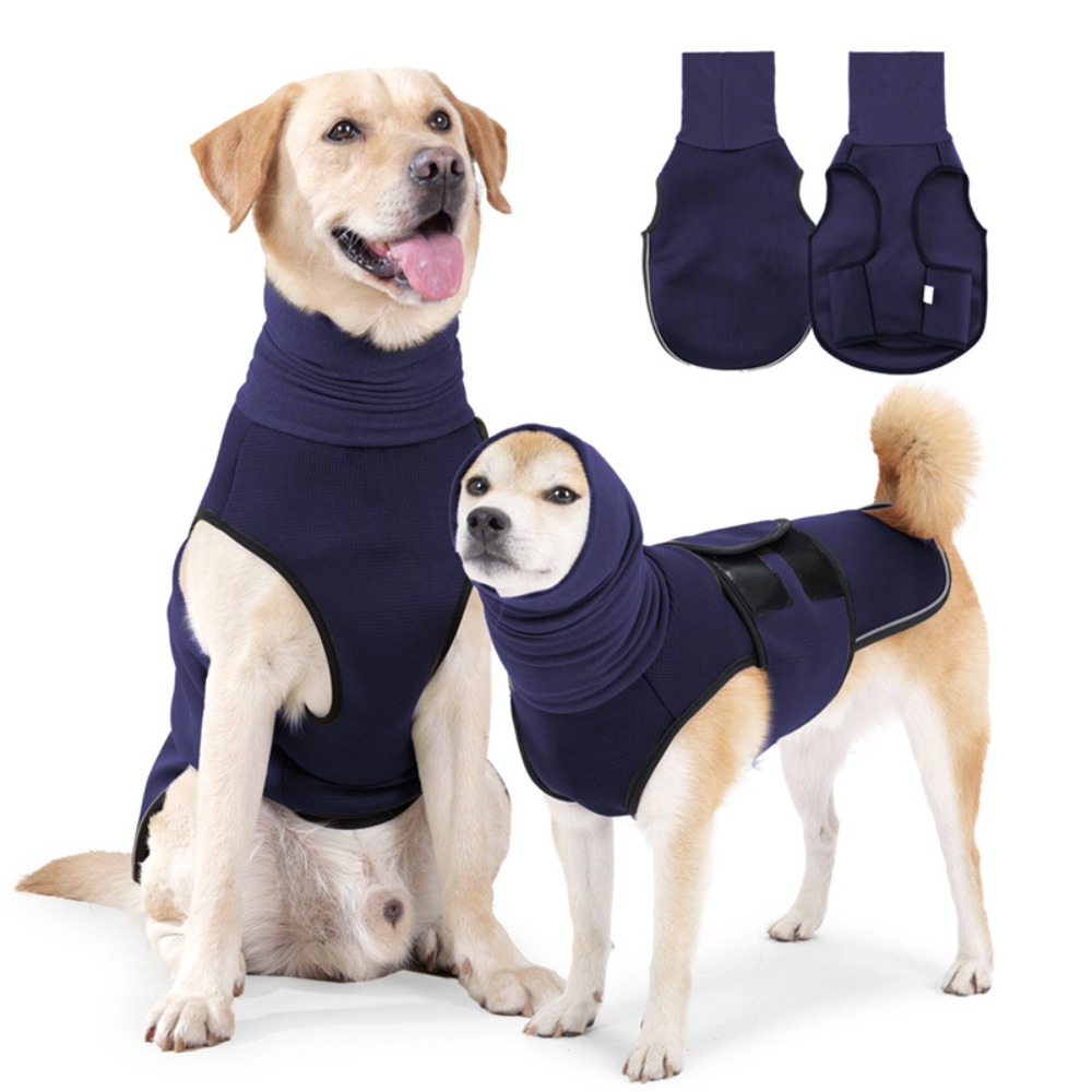 Dog Anxiety Vest - Gürültü geçirmez Köpek Sakinleştirici Kapüşonlu Reflektörlü