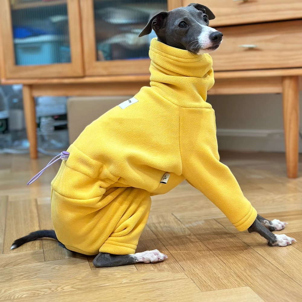 Dog Life Jacket - İtalya Greyhound için sıcak Sarı Polar